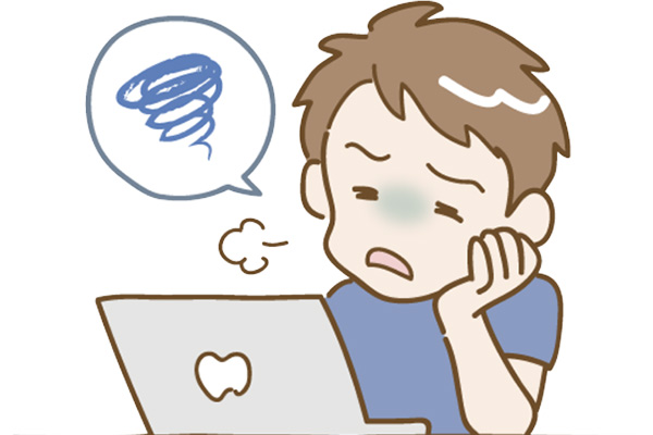 悩む男性のイラスト