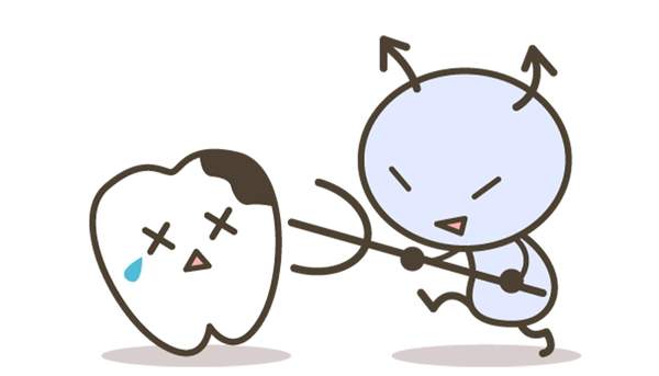 虫歯と虫歯菌のイラスト