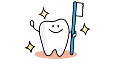 歯と歯ブラシのイラスト