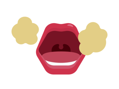 歯周病の症状の一つの口臭のイラスト